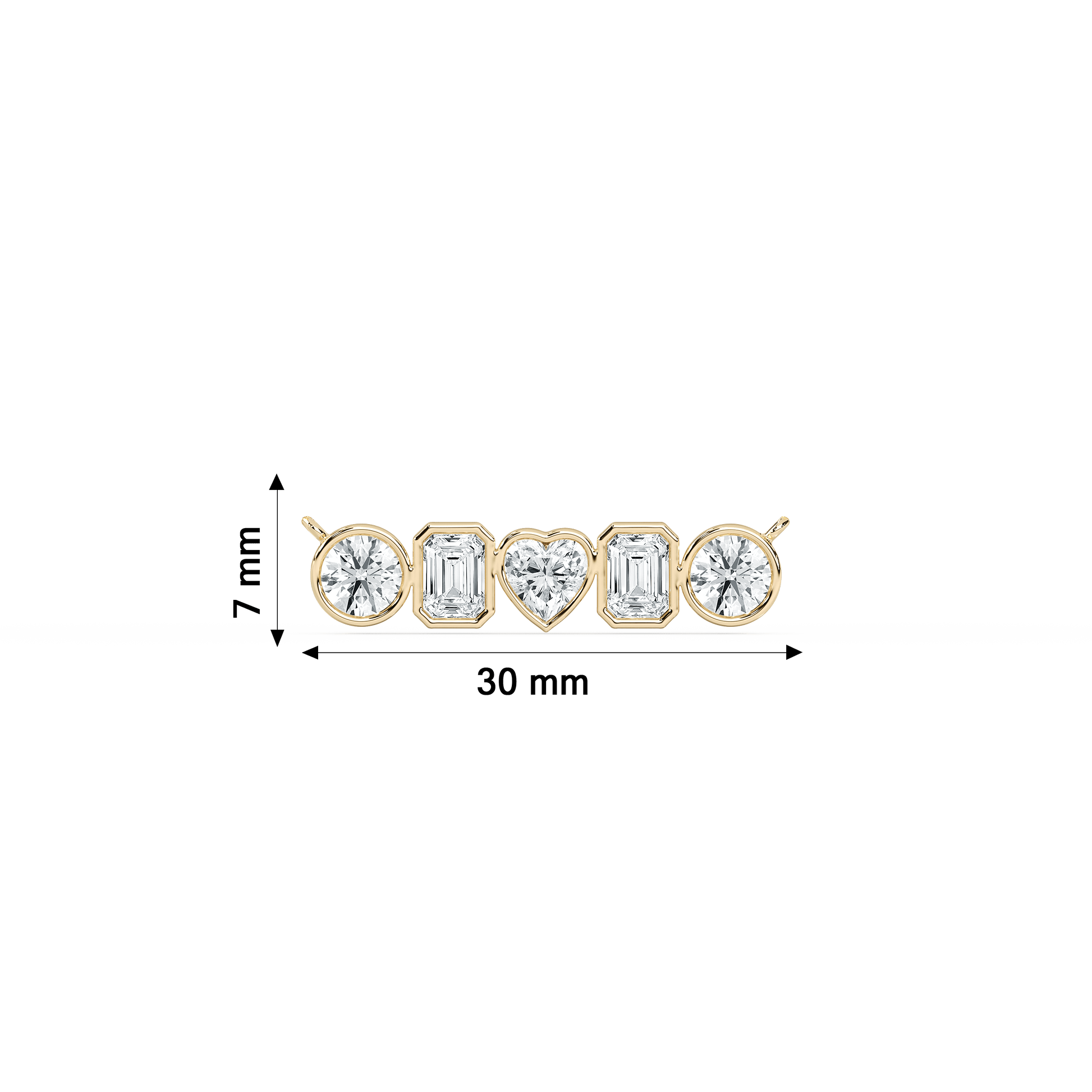 Elegant Ciel five-stone diamond pendant by Carat House Dubai featuring sparkling diamonds on a delicate chain.