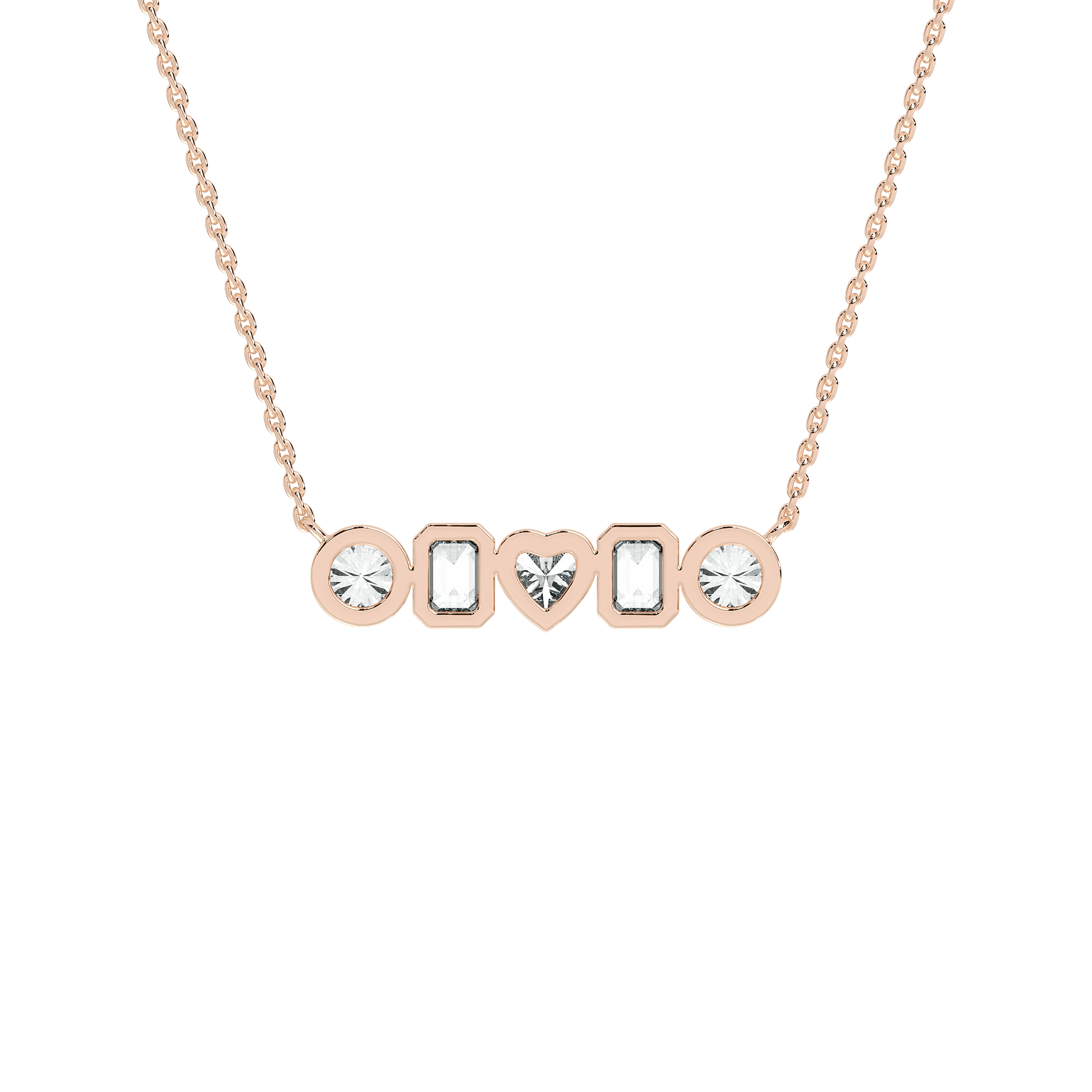 Ciel five-stone diamond pendant by Carat House Dubai featuring sparkling diamonds on a delicate chain.