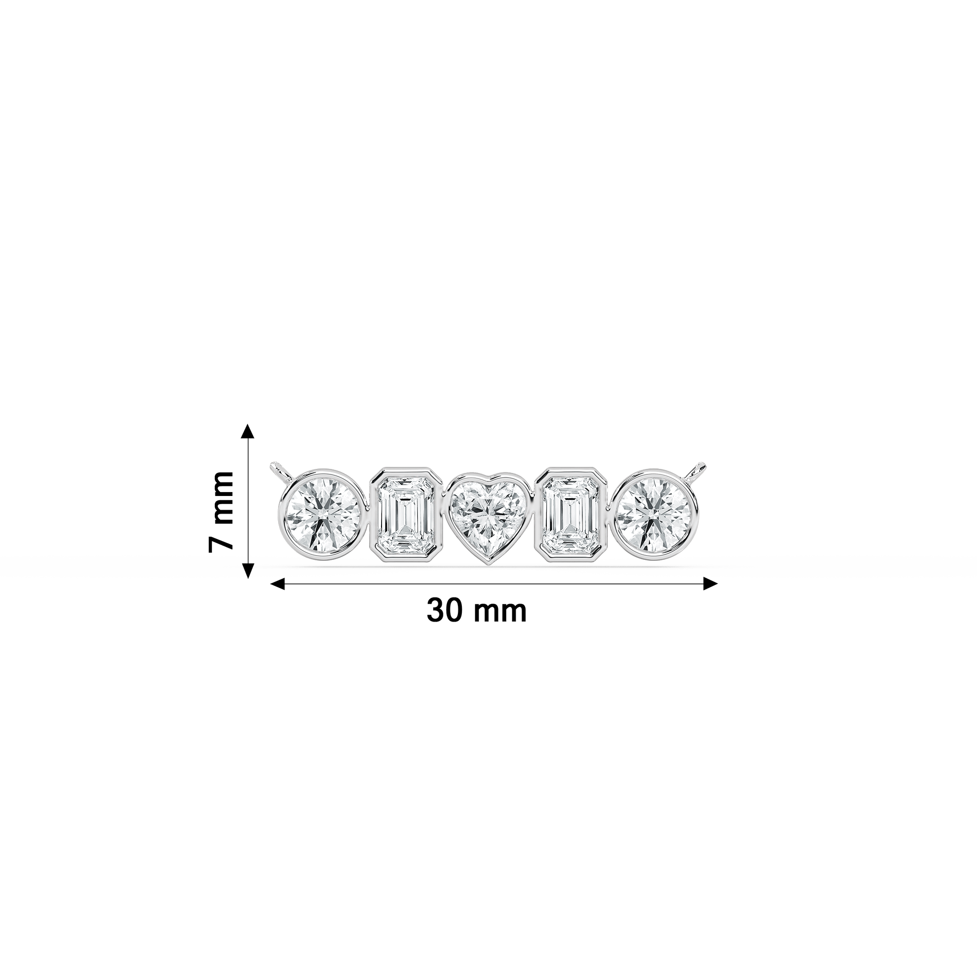 Carat House Dubai Ciel five-stone diamond pendant featuring a elegant gold setting with sparkling diamonds.