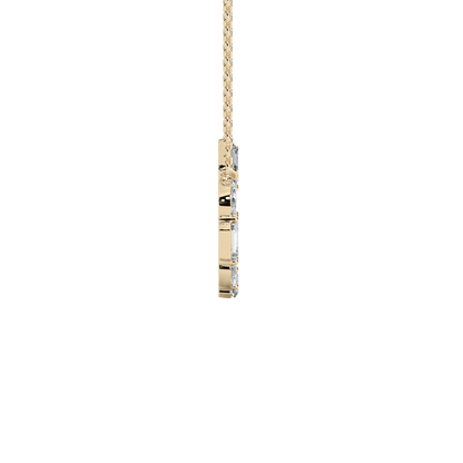 Kari – Alternating Oval and Emerald-Cut Diamond Circle Pendant