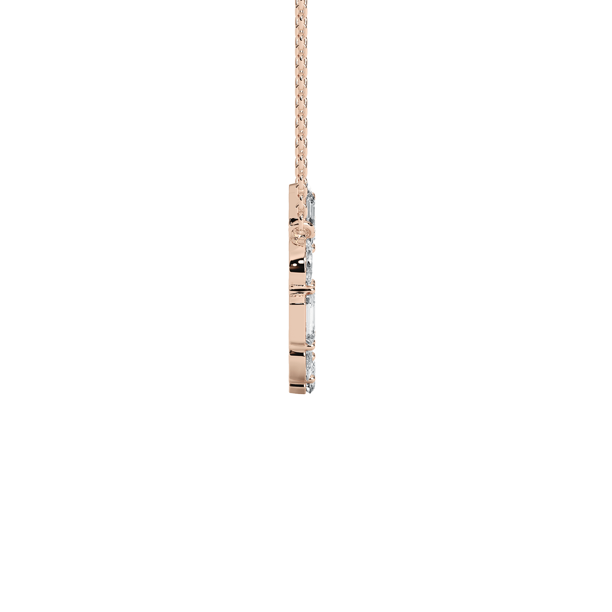 Kari diamond pendant featuring alternating oval and emerald-cut diamonds in a circular design, crafted by Carat House Dubai.