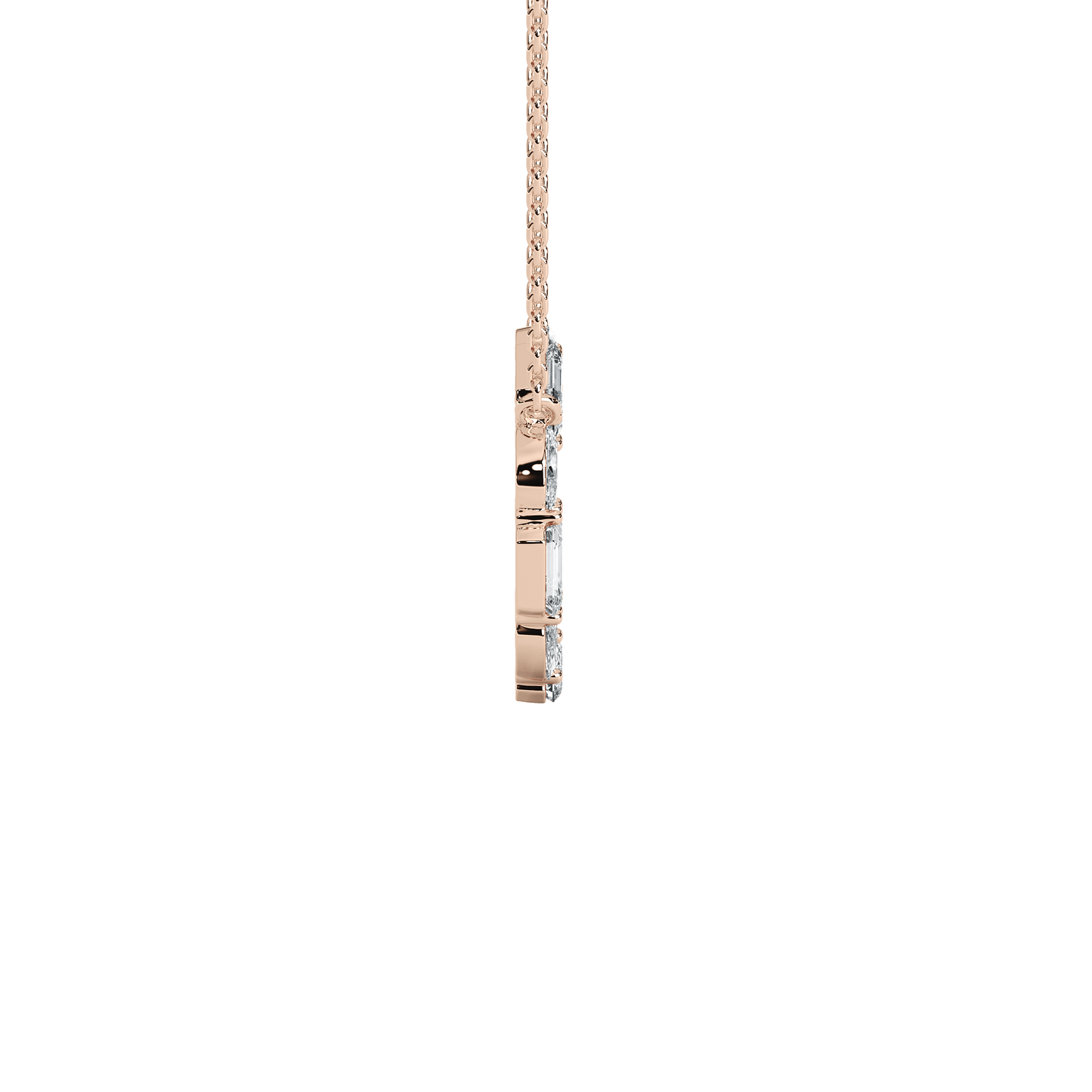 Kari – Alternating Oval and Emerald-Cut Diamond Circle Pendant