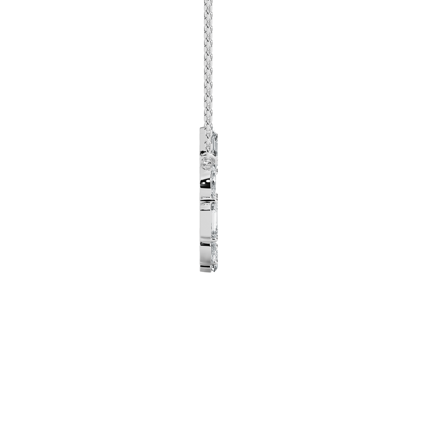 Kari – Alternating Oval and Emerald-Cut Diamond Circle Pendant