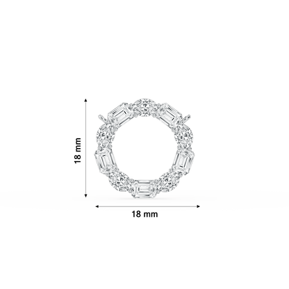 Kari – Alternating Oval and Emerald-Cut Diamond Circle Pendant