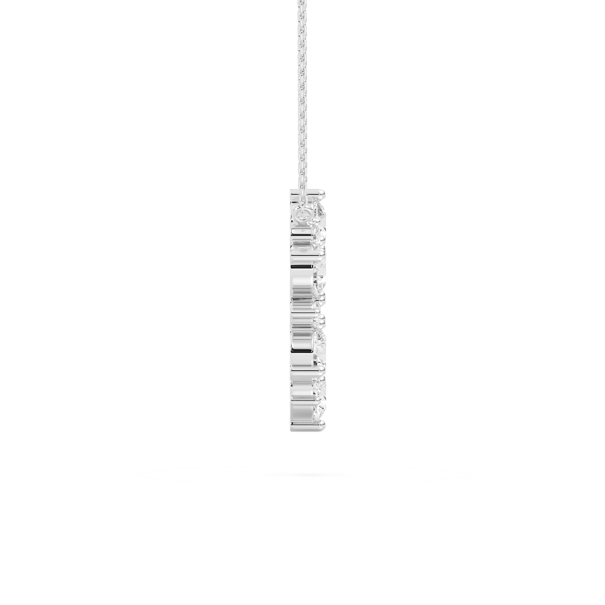 Round diamond circle pendant from Carat House Dubai, featuring a sleek Kira design with sparkling diamonds and a polished finish.