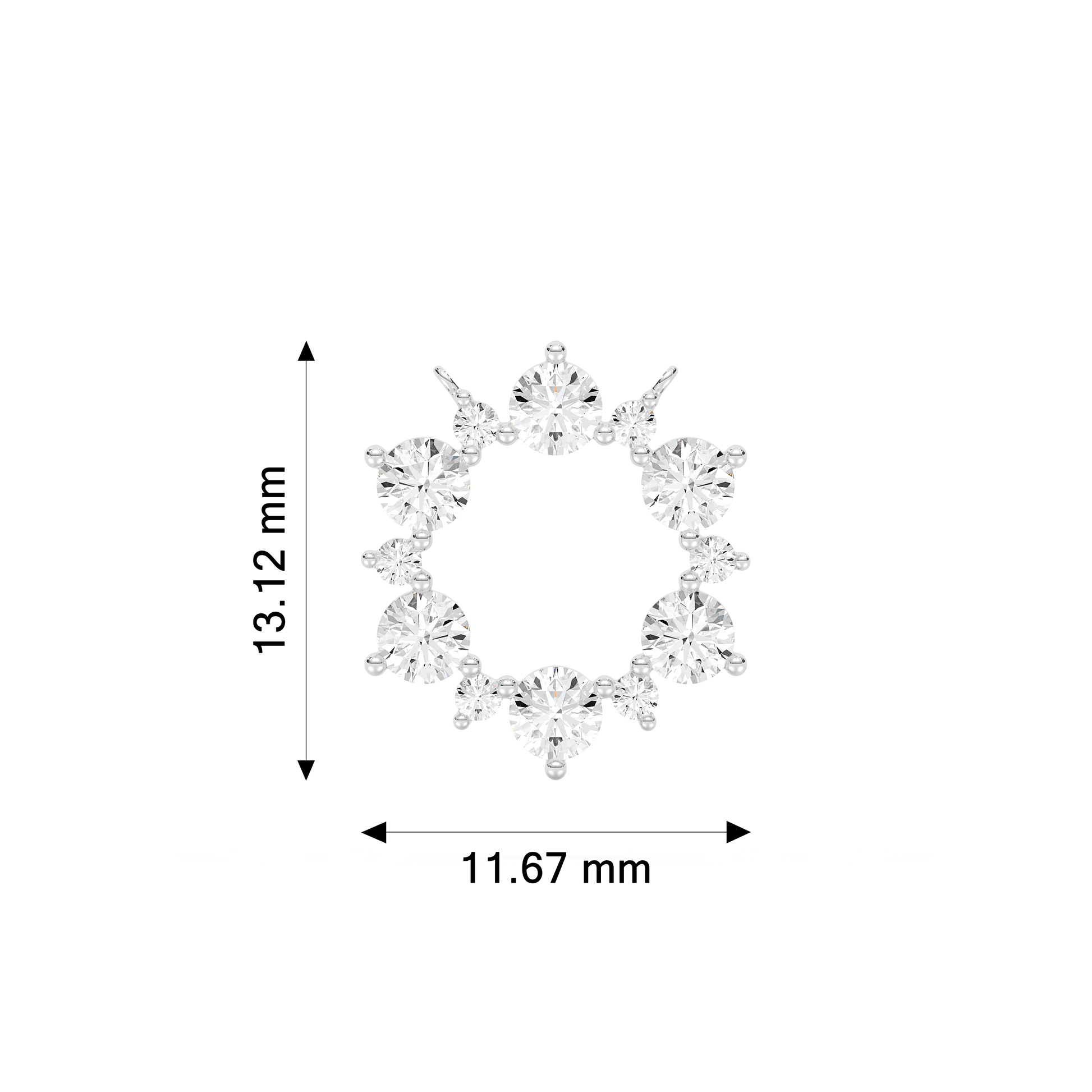 Round diamond circle pendant from Carat House Dubai featuring a sleek, elegant design with sparkling diamonds.