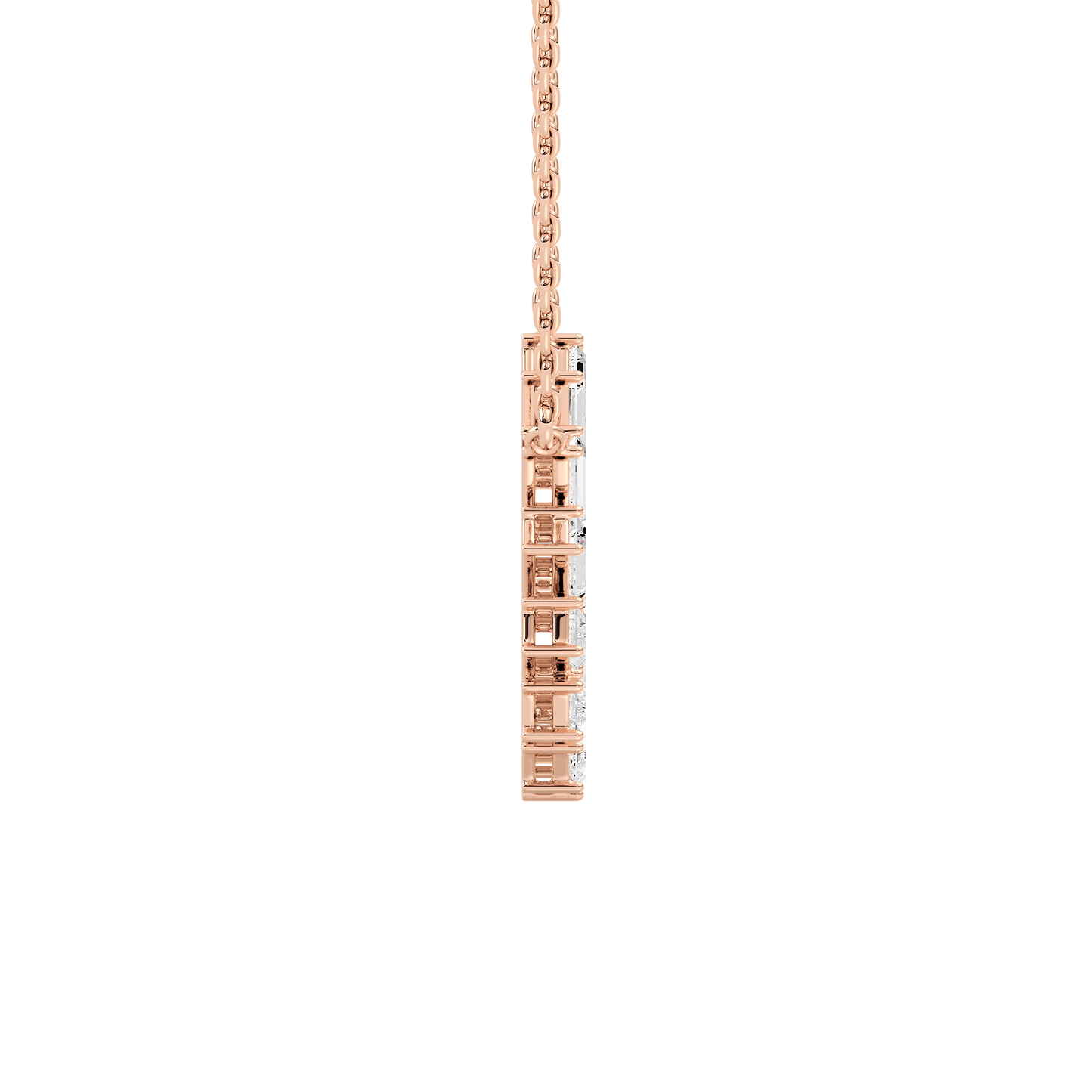 Kristin – Baguette Diamond Circle Pendant Necklace