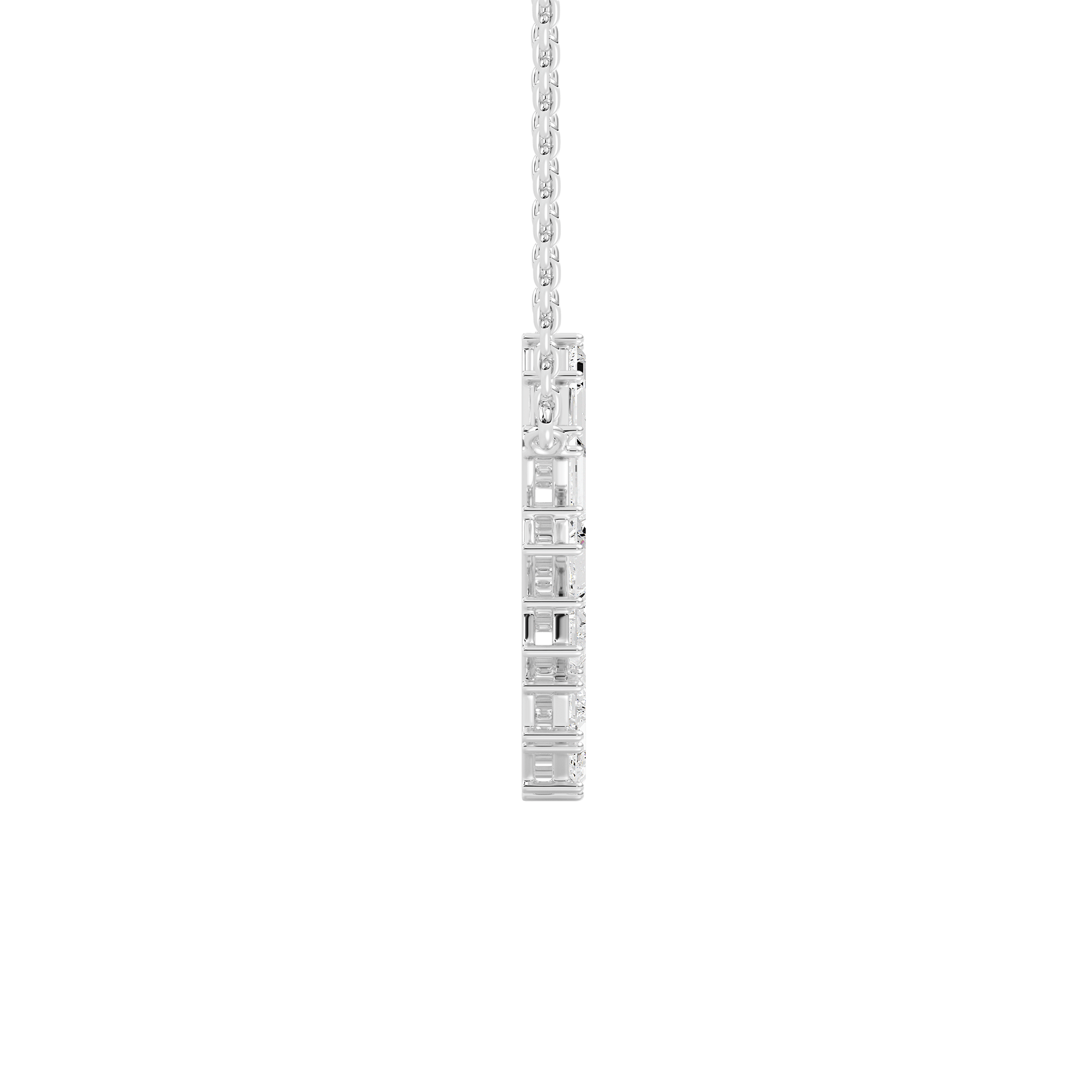 Kristin Baguette Diamond Circle Pendant Necklace by Carat House Dubai, showcasing a elegant diamond circle pendant on a delicate chain