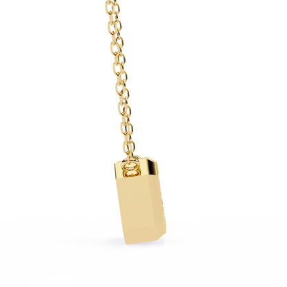 Dana – Bezel-Set Emerald-Cut Diamond Solitaire Pendant