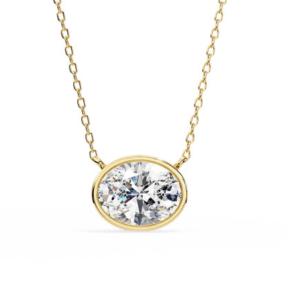 Darlene – Bezel-Set Oval-Cut Diamond Solitaire Pendant