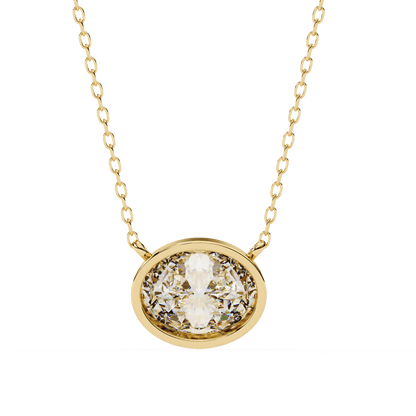 Darlene – Bezel-Set Oval-Cut Diamond Solitaire Pendant