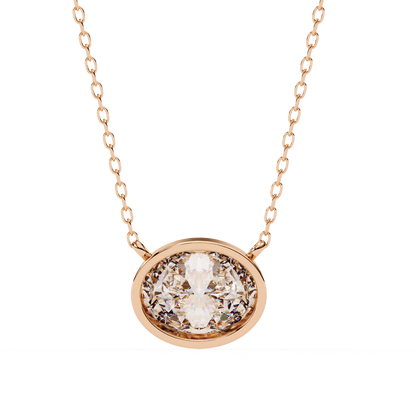 Darlene – Bezel-Set Oval-Cut Diamond Solitaire Pendant