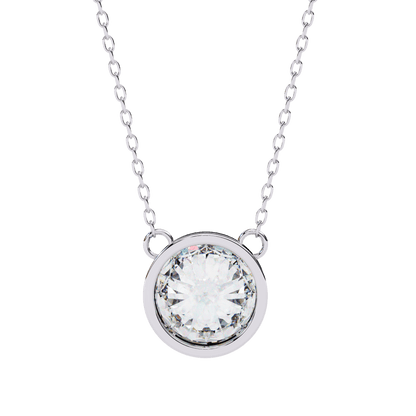 Elaine – Bezel-Set Round-Cut Diamond Solitaire Pendant