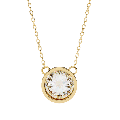 Elaine – Bezel-Set Round-Cut Diamond Solitaire Pendant
