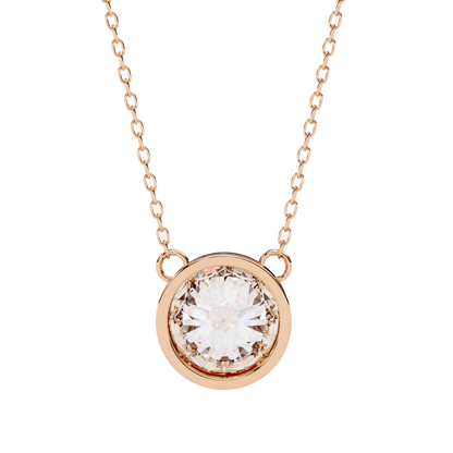 Elaine – Bezel-Set Round-Cut Diamond Solitaire Pendant