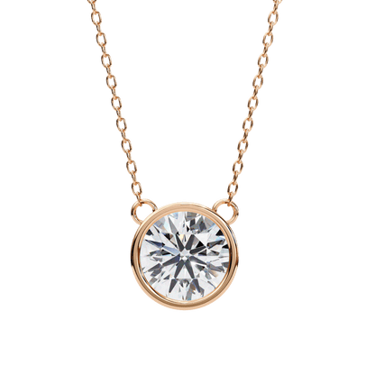 Elaine – Bezel-Set Round-Cut Diamond Solitaire Pendant
