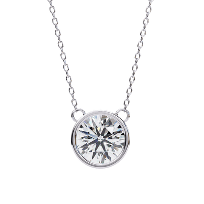 Elaine – Bezel-Set Round-Cut Diamond Solitaire Pendant