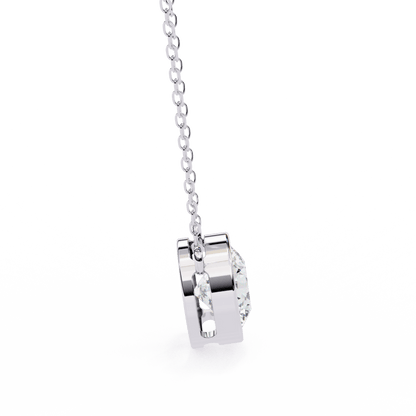 Elaine – Bezel-Set Round-Cut Diamond Solitaire Pendant