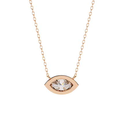 Erika - Bezel-Set Marquise Solitaire Diamond Pendant