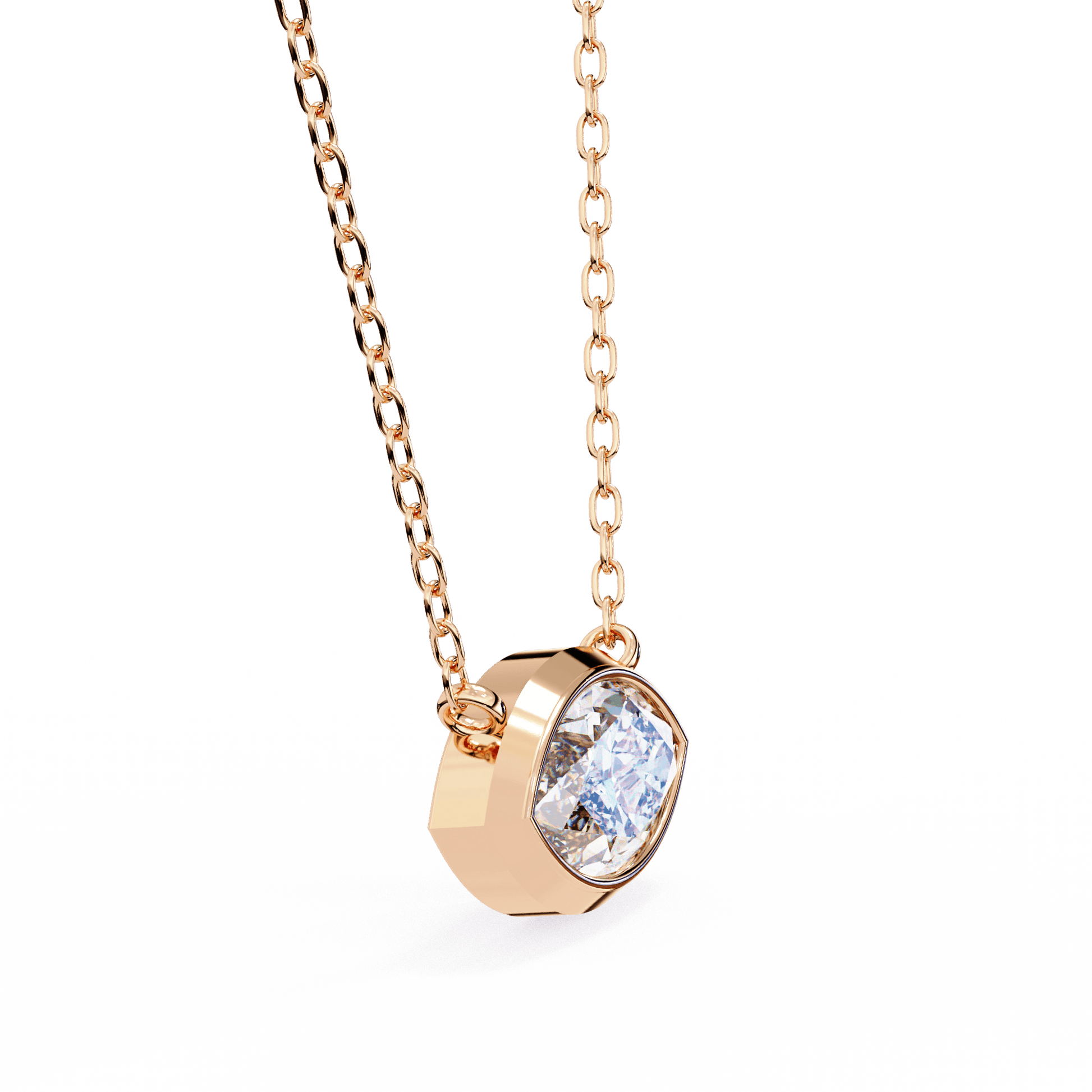 Bezel-set marquise solitaire diamond pendant named Erika by Carat House Dubai, featuring a sparkling marquise-shaped diamond.