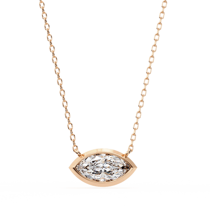 Erika - Bezel-Set Marquise Solitaire Diamond Pendant
