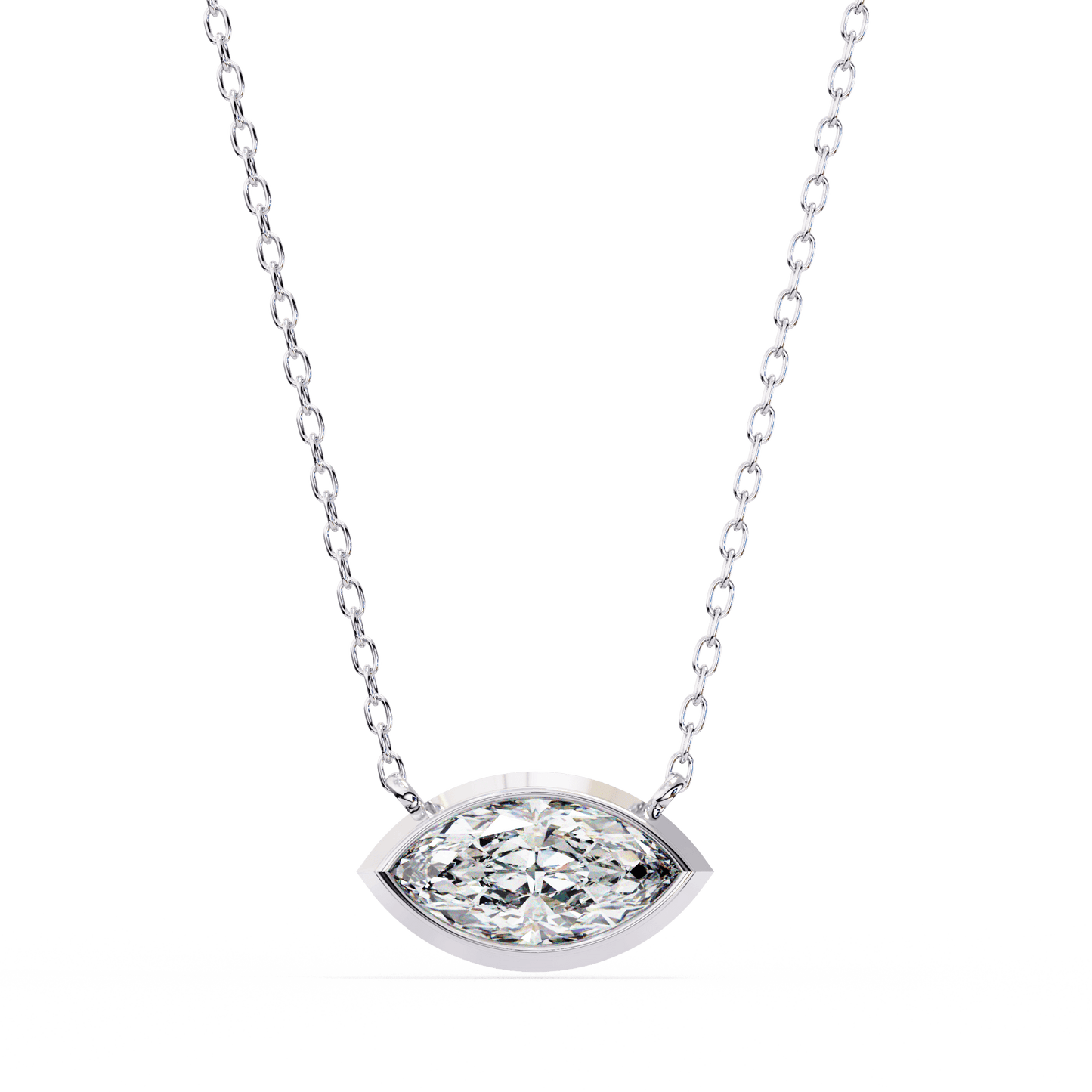 Erika - Bezel-Set Marquise Solitaire Diamond Pendant