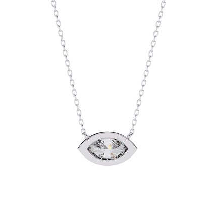 Erika - Bezel-Set Marquise Solitaire Diamond Pendant