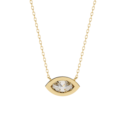 Erika - Bezel-Set Marquise Solitaire Diamond Pendant