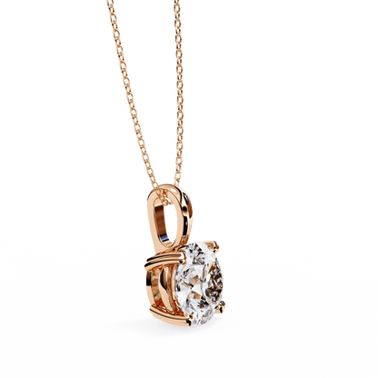Gloria – Heart-Prong Round Diamond Pendant