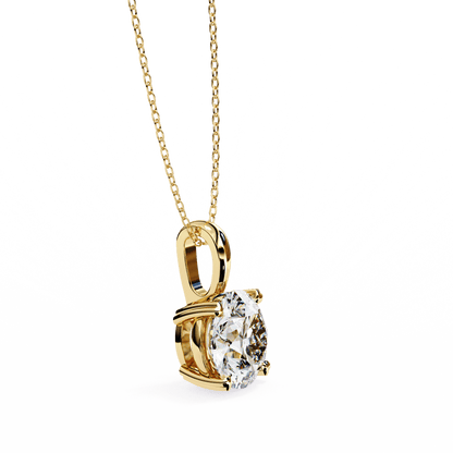 Gloria – Heart-Prong Round Diamond Pendant
