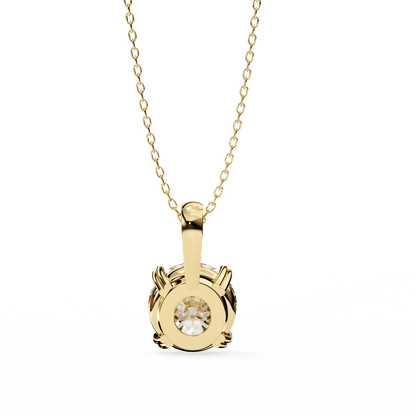 Gloria – Heart-Prong Round Diamond Pendant