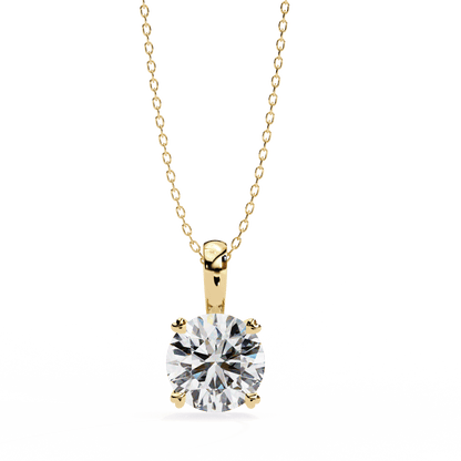 Gloria – Heart-Prong Round Diamond Pendant