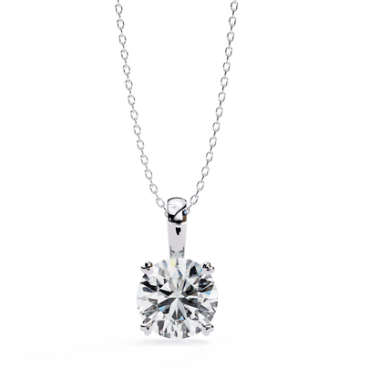 Gloria – Heart-Prong Round Diamond Pendant