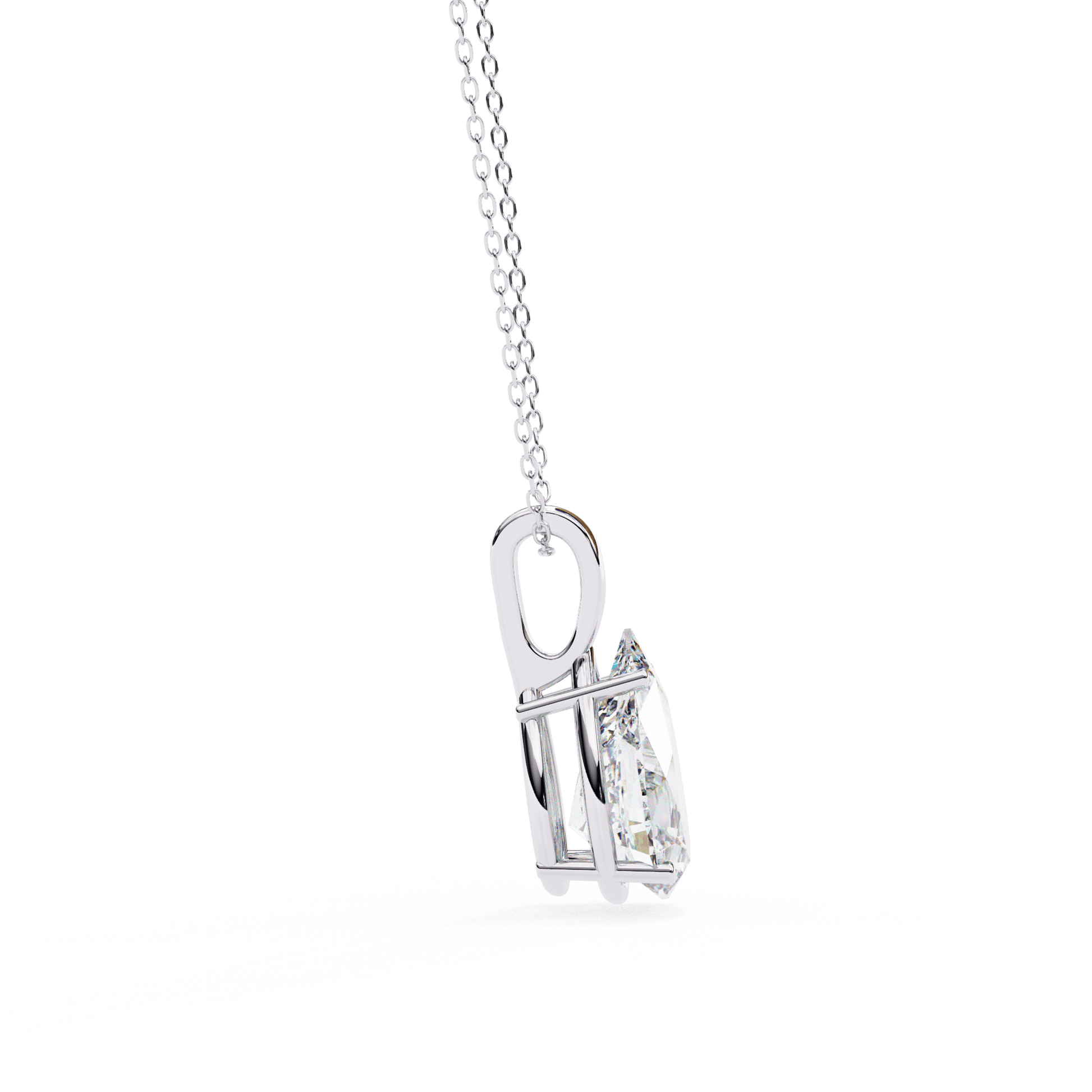 Pear-cut solitaire pendant from Carat House Dubai featuring a sparkling Irina diamond, set in a delicate gold pendant.