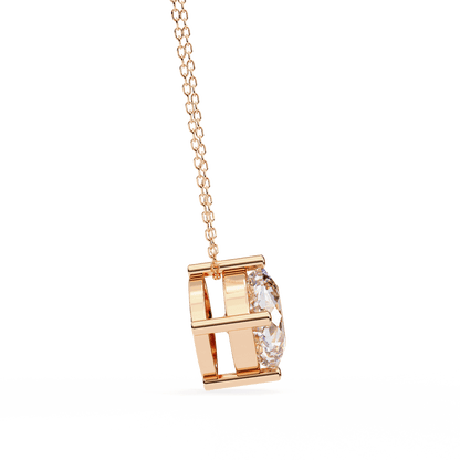 Julia – Compass-Set Cushion Solitaire Pendant