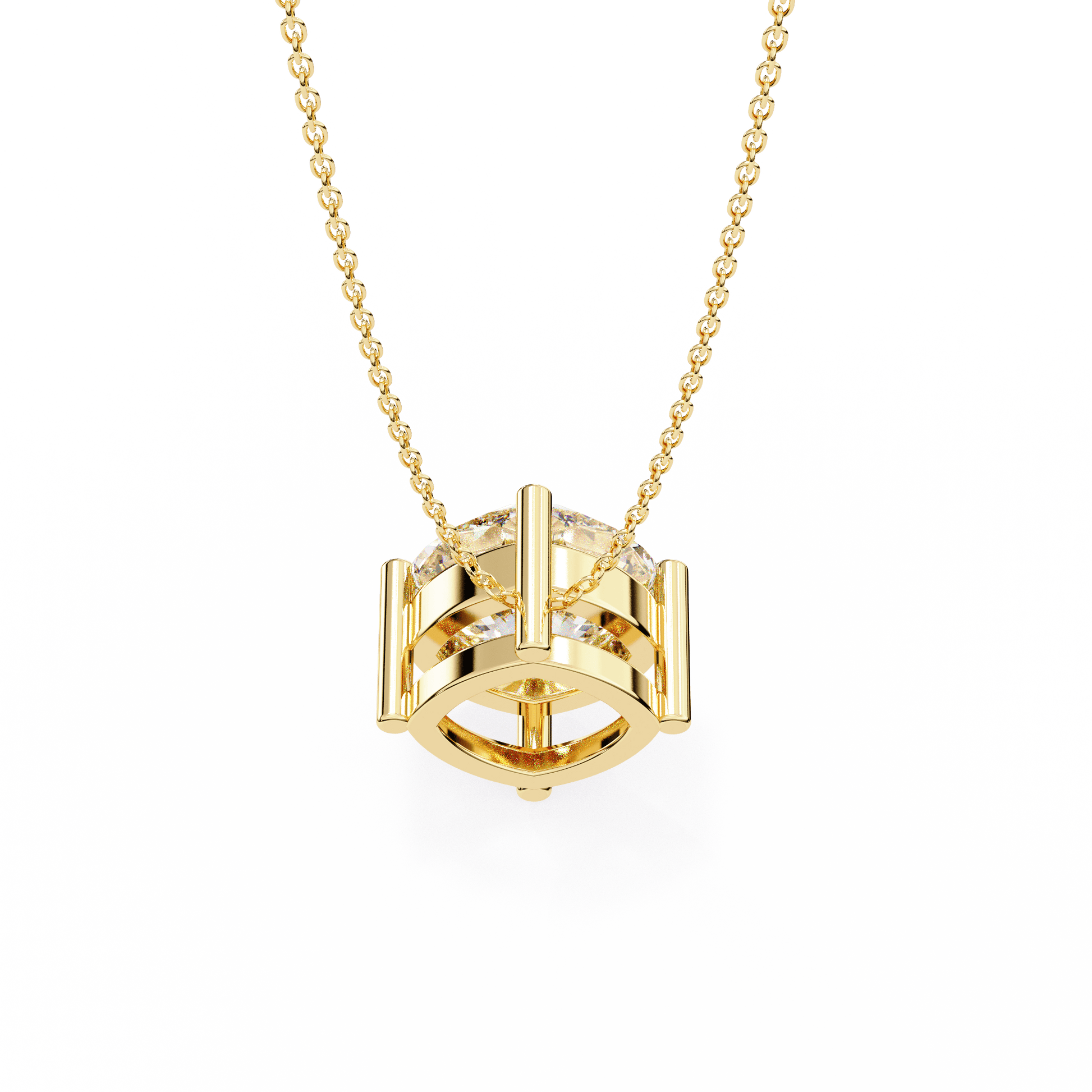 Julia Basket Set Cushion Solitaire Pendant by Carat House Dubai with a sparkling cushion-cut gemstone in elegant jewelry setting.