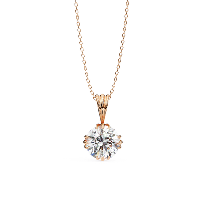 Kamaria - Triple Claw Round-Cut Solitaire Pendant