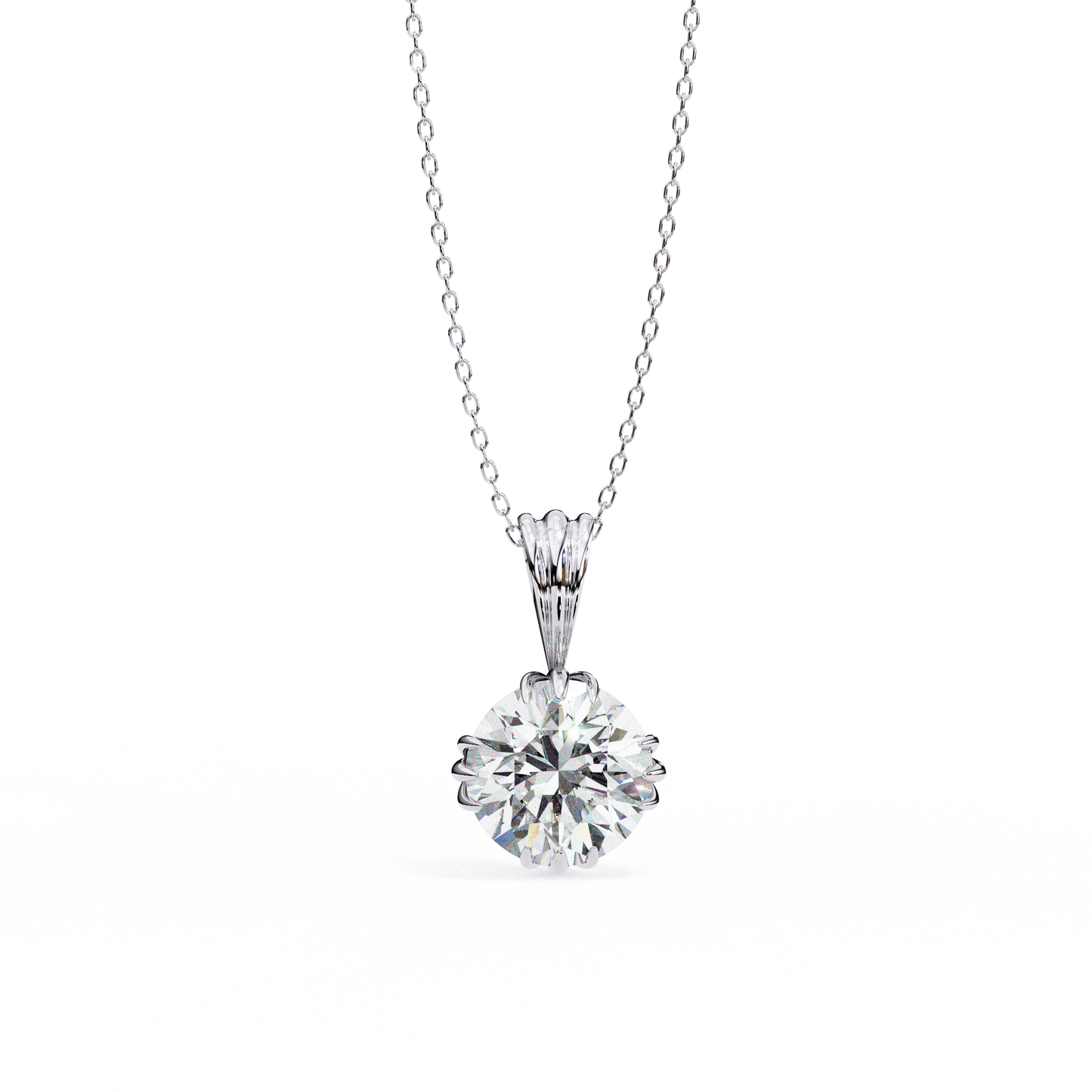 Kamaria - Triple Claw Round-Cut Solitaire Pendant