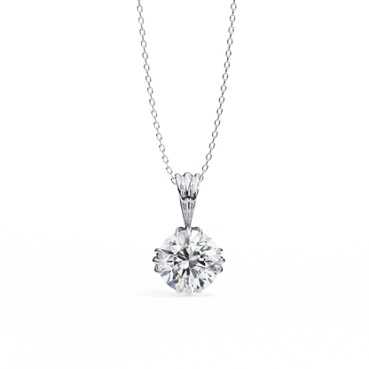 Kamaria - Triple Claw Round-Cut Solitaire Pendant