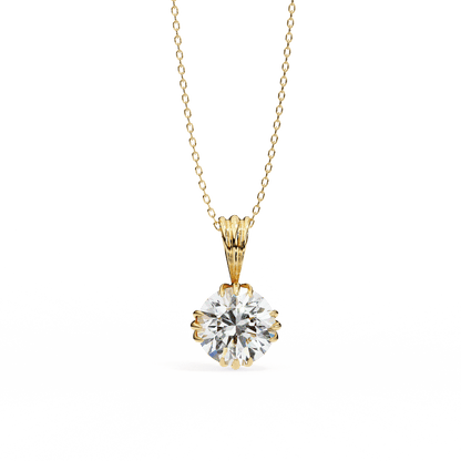Kamaria - Triple Claw Round-Cut Solitaire Pendant