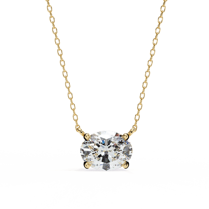 Katie – East West Oval-Cut Solitaire Pendant