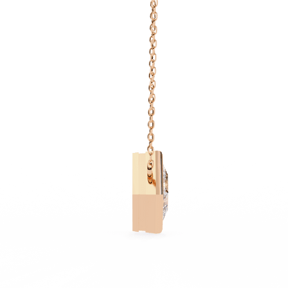 Kelly – Bezel Set Princess-Cut Diamond Solitaire Necklace