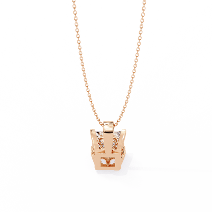 Krista – Princess-Cut Solitaire Pendant with Filigree Basket