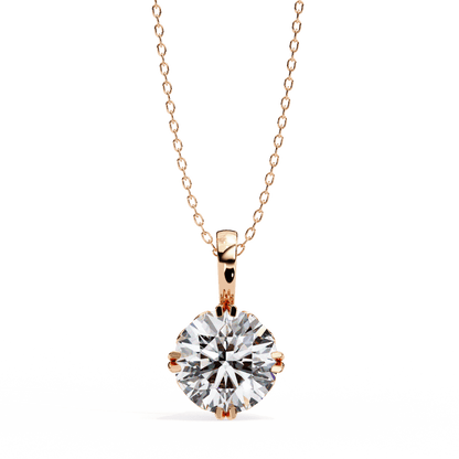 Laurie — Round Solitaire Diamond Pendant with Filigree Basket