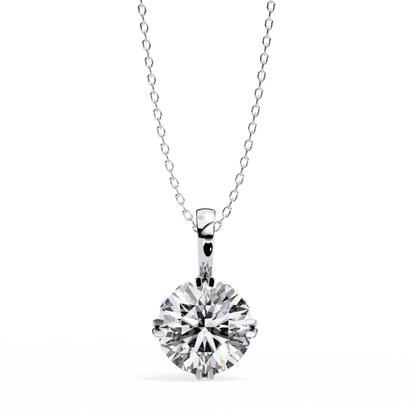 Laurie — Round Solitaire Diamond Pendant with Filigree Basket