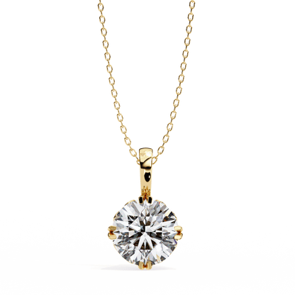 Laurie — Round Solitaire Diamond Pendant with Filigree Basket