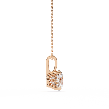Cindy– Cushion-Cut Solitaire Diamond Pendant with Filigree Basket