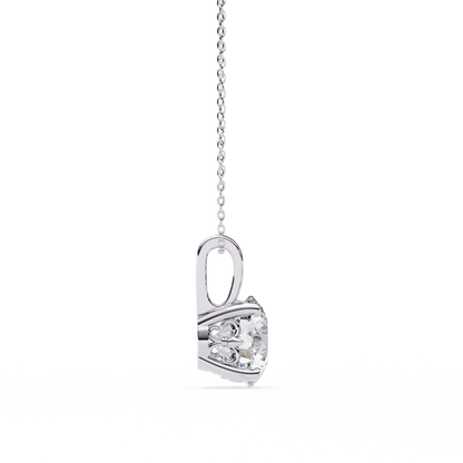 Cindy– Cushion-Cut Solitaire Diamond Pendant with Filigree Basket