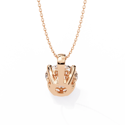 Cindy– Cushion-Cut Solitaire Diamond Pendant with Filigree Basket