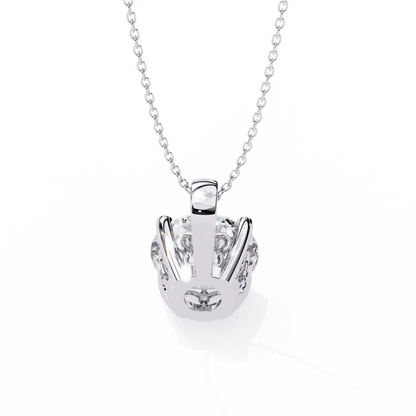 Cindy– Cushion-Cut Solitaire Diamond Pendant with Filigree Basket